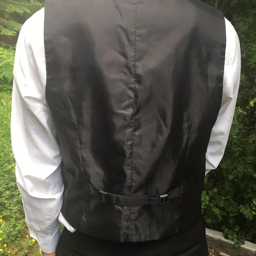 🛍️#2187 EUC J. Ferrar Modern Fit Men’s 3 Piece Black Suit - Picture 7 of 16